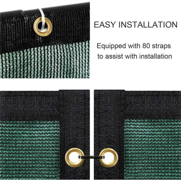 6 ft x 50 ft Privacy Screen Fence Heavy Duty Fencing Mesh Shade (Green) - Picture 4 of 6